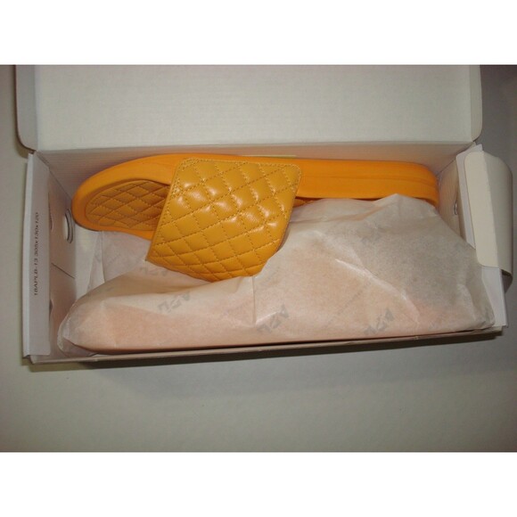 New NIB APL Leather Slides Mens 10 Lusso Shoes Orange Mango Womens 11 11.5 Quilt - Picture 2 of 5